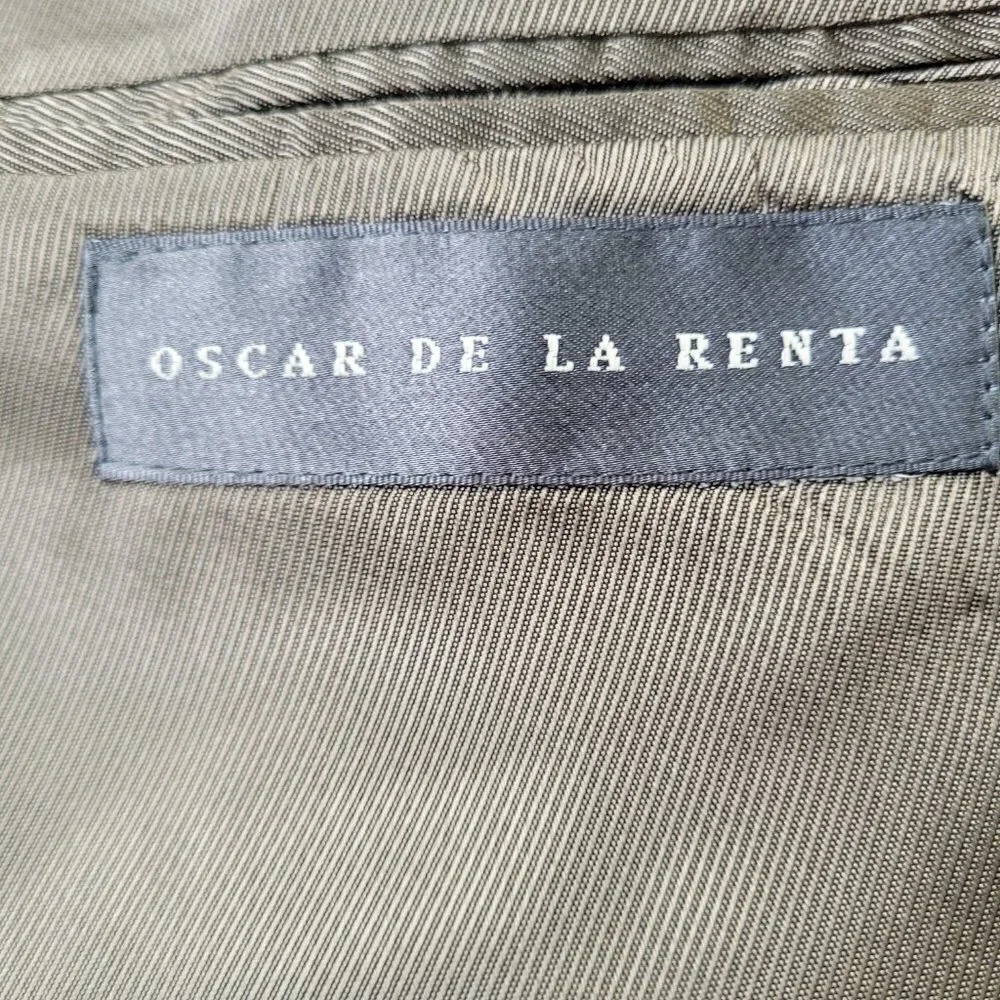 Oscar De La Renta men’s wool cashmere blend tan color blazer jacket size 43R